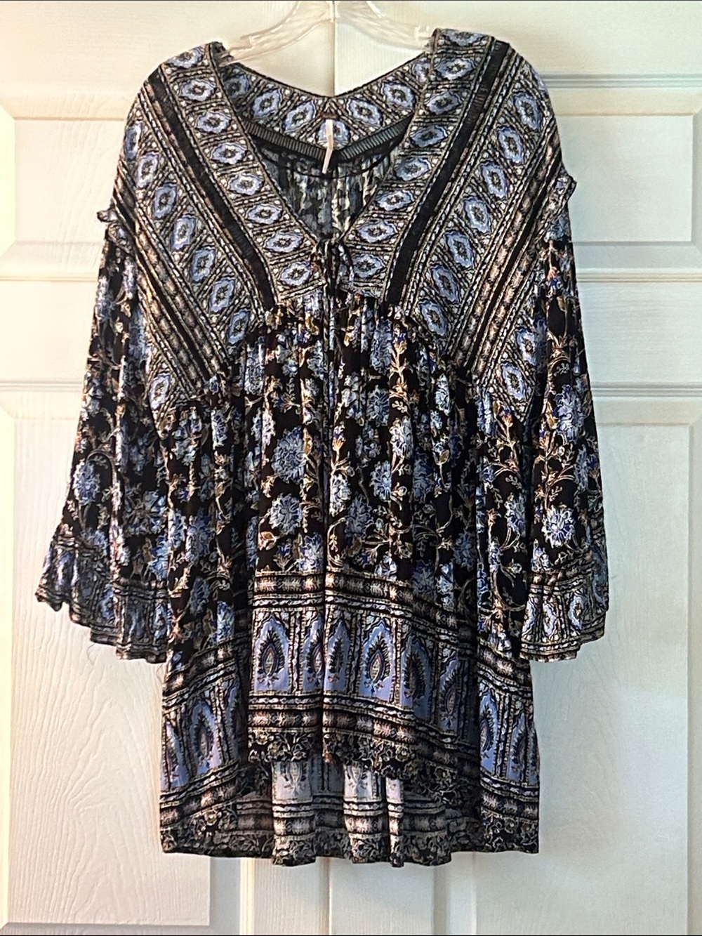 Free People Boho Floral Peasant Top